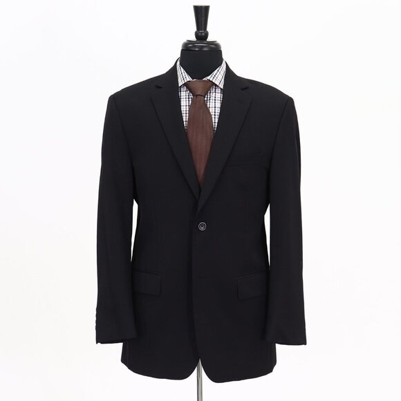 Pronto Uomo 40R Black Solid 2-Button Sport Coat Blazer Jacket G014 - Picture 1 of 10
